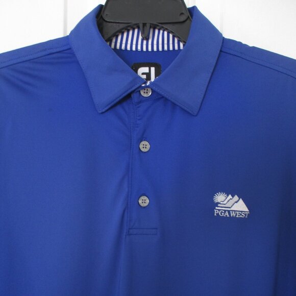 FootJoy Mens S/S "PGA West" (La Quinta, CA) Royal Blue Golf Polo Shirt NWOT - L - Picture 1 of 3